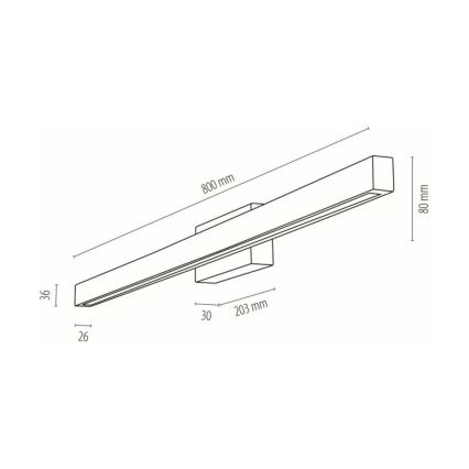 LED zidno kupatilsko svetlo AQUAVIVA LED/12W/230V 80 cm IP44 hrast