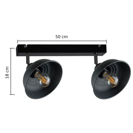 Spot svetiljka FAUN 2xE27/60W/230V crna