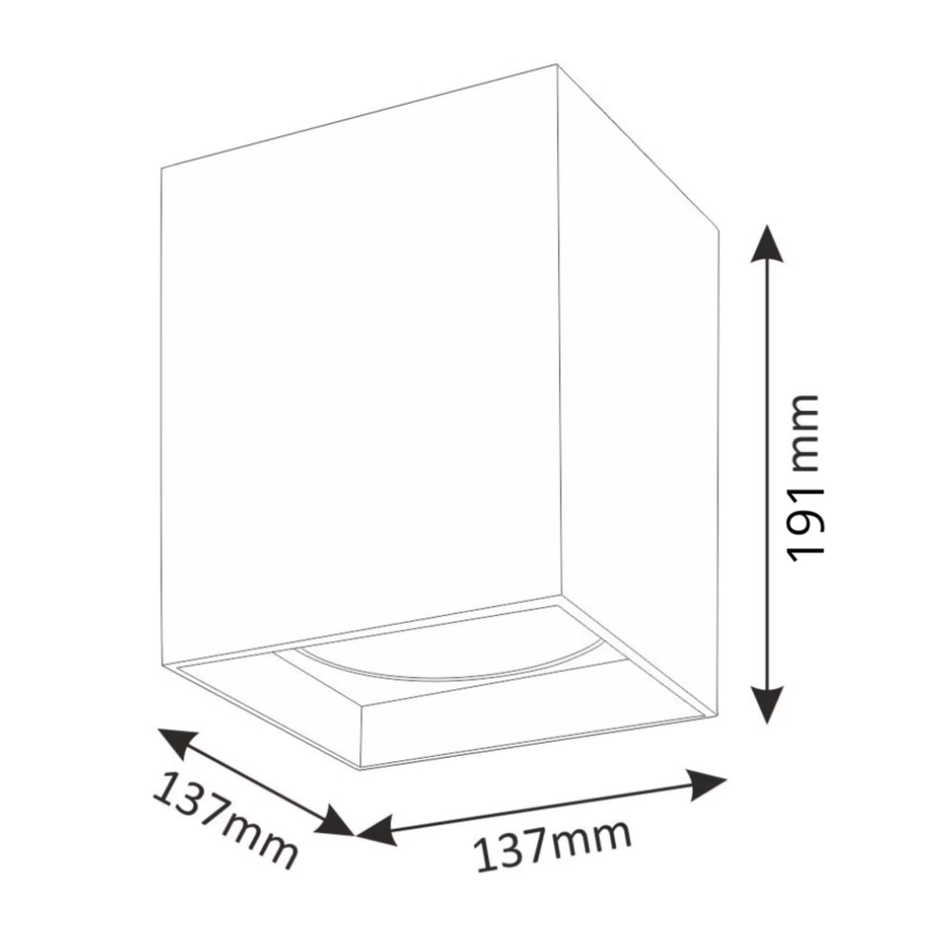 Spot svetiljka JUPITER 1xE27/20W/230V 13,7x13,7 cm crna