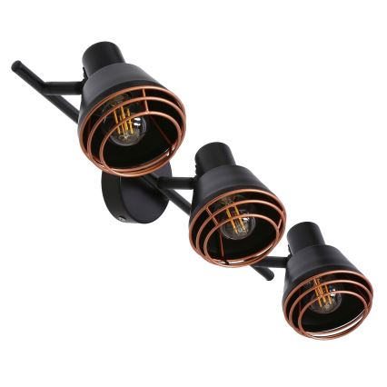 Spot svetiljka NERIA 3xE14/40W/230V crna/bakarna