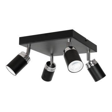 Spot svetiljka RENO 4xGU10/8W/230V crna/sjajni hrom