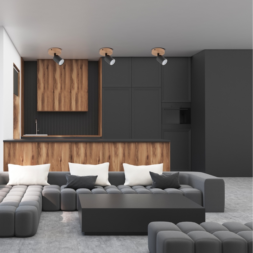 Spot svetiljka TOP WOOD 1xGU10/10W/230V crna/drvo