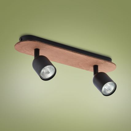 Spot svetiljka TOP WOOD 2xGU10/10W/230V crna/drvo