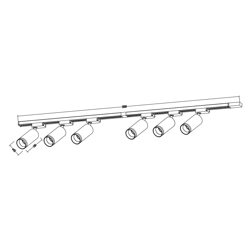 Spot svetiljka u šinskom sistemu PIPE 6xGU10/10W/230V, bela