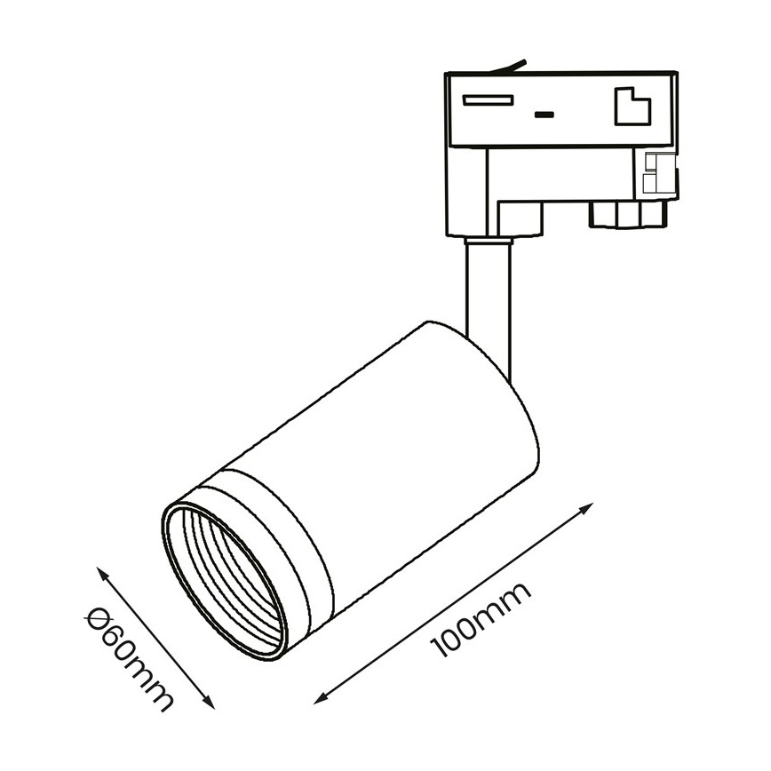 Spot svetiljka za 3-fazni šinski sistem PIPE 1xGU10/25W/230V bela