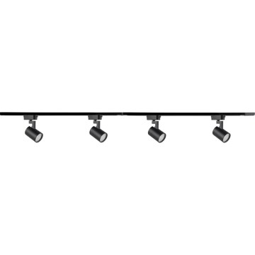 Spot svetiljka za šinski sistem LYNX 4xGU10/10W/230V + 2 x 75 cm šinski sistem crna