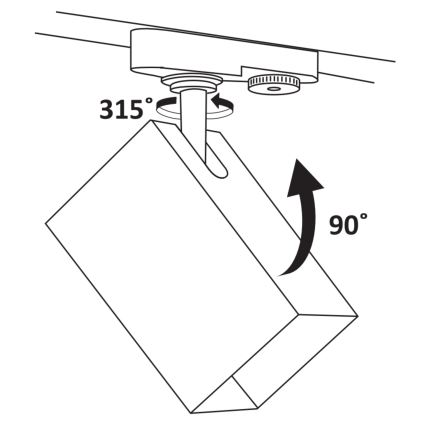 Spot svetiljka za šinski sistem SQUARE 1xGU10/10W/230V crna