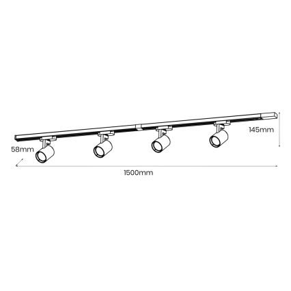 Spot svetiljka za šinski sistem VOLF 4xGU10/10W/230V zlatna/crna