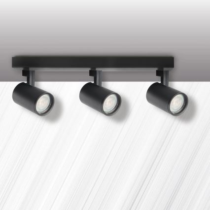 Spot svetlo LYNX 3xGU10/10W/230V crno