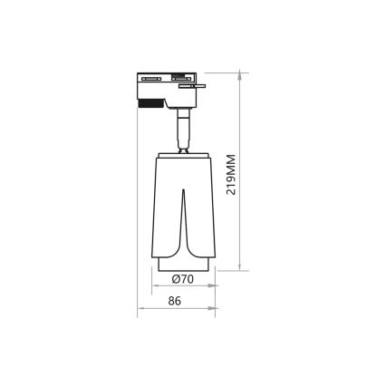 Spot svetlo za šinski sistem FLOWER 1xGU10/8W/230V crna