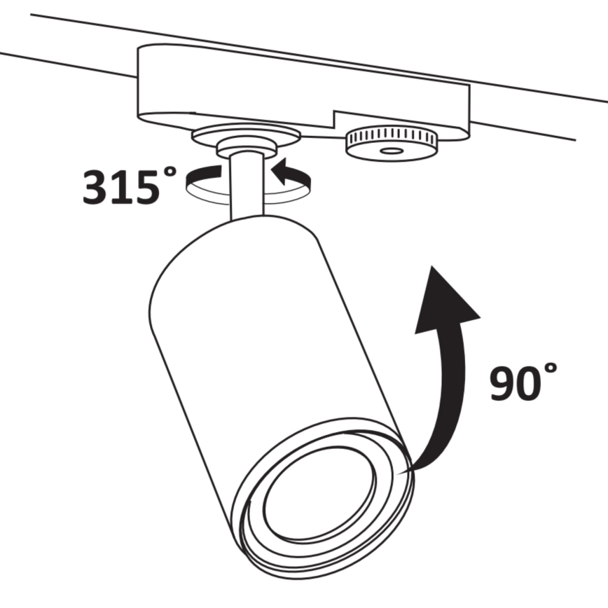 Reflektor za šinski sistem PARIS 6xGU10/10W/230V + 2x1 m šinski sistem, crne boje