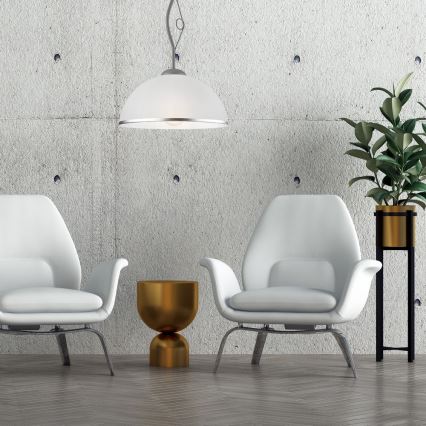 Srebrni RETRO luster na štangu 1xE27/60W/230V