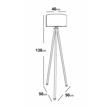 Stajaća lampa AYD 1xE27/40W/230V crna/bela