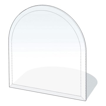 Staklena ploča za zaštitu ispod peći 800x800x8 mm, polukružnog oblika