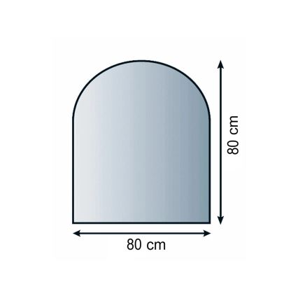 Staklena ploča za zaštitu ispod peći 800x800x8 mm, polukružnog oblika
