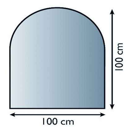 Staklo ispod peći 1000x1000x6 mm polukrug