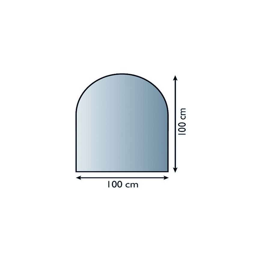 Staklo ispod peći 1000x1000x6 mm polukrug