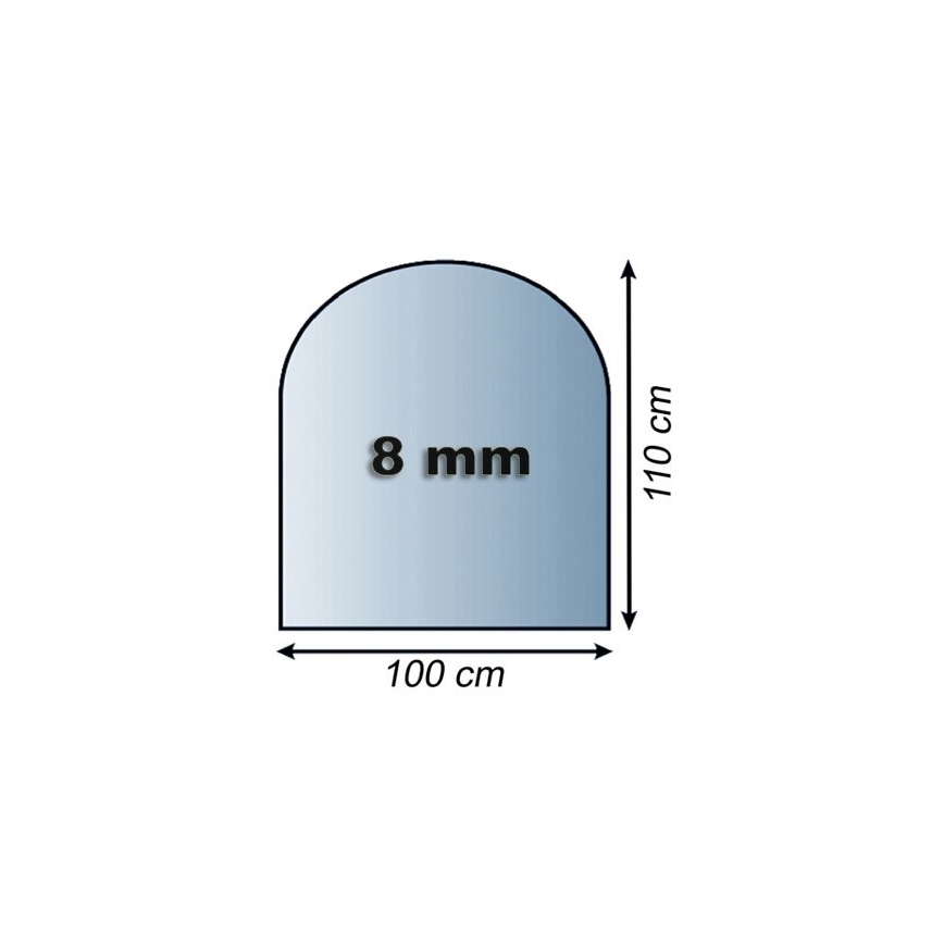 Staklo ispod peći 1100x1000x8 mm polukrug
