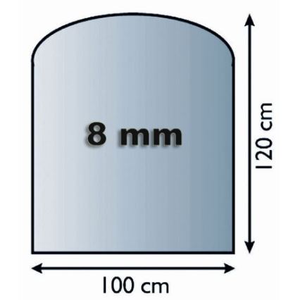 Staklo ispod peći 1200x1000x8 mm, polukružnog oblika