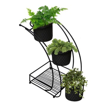 Stalak za cveće 37x19 cm crni/metalni