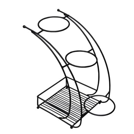 Stalak za cveće 37x19 cm crni/metalni