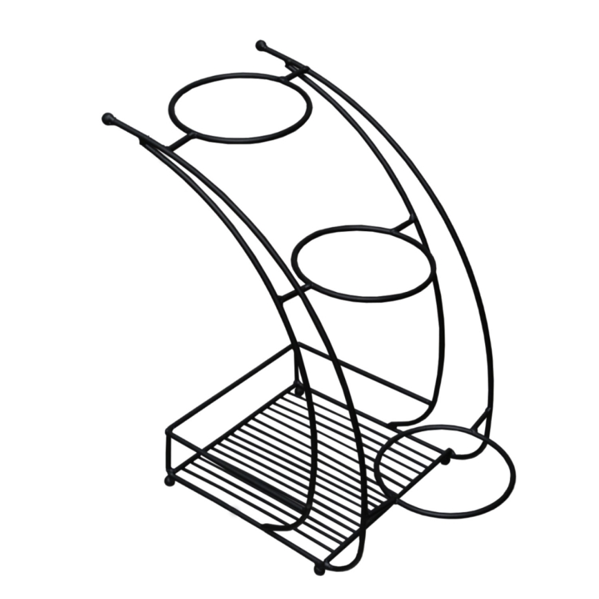 Stalak za cveće 37x19 cm crni/metalni
