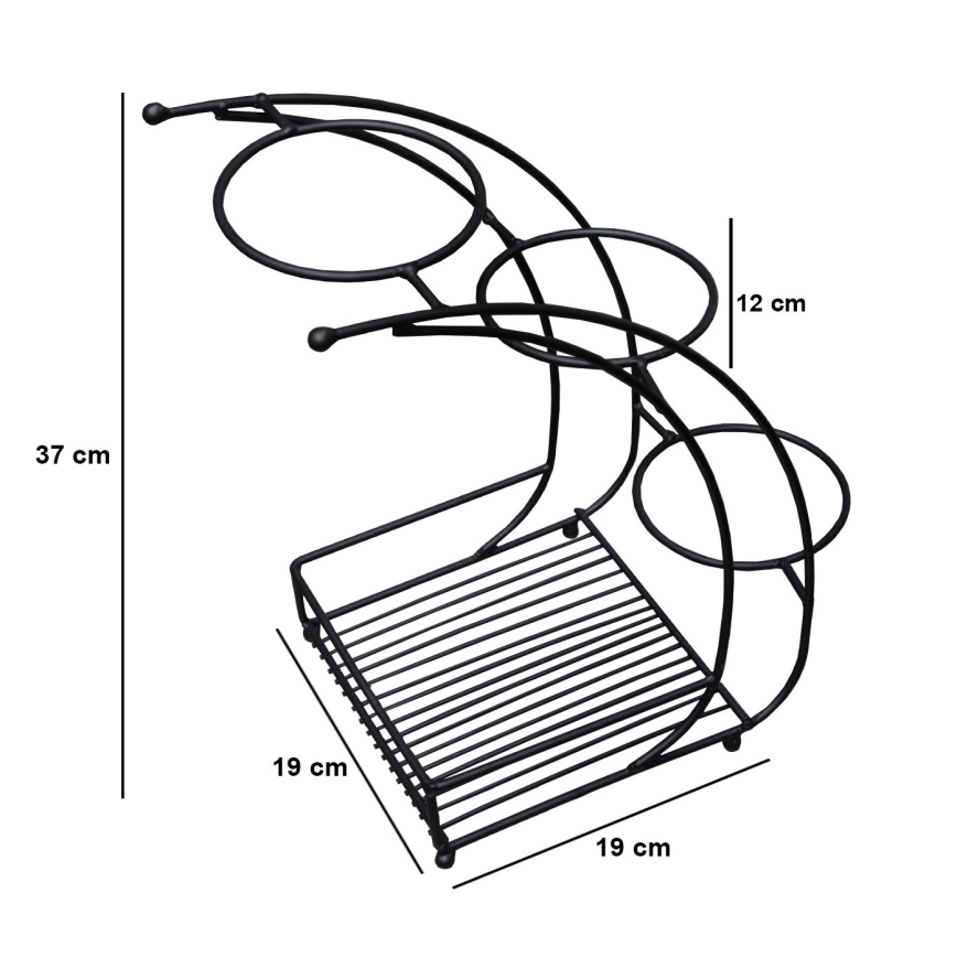 Stalak za cveće 37x19 cm crni/metalni