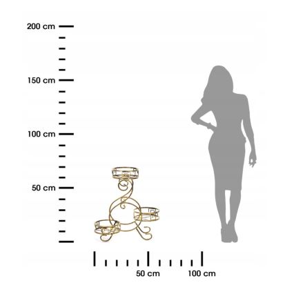 Stalak za cveće 64x60 cm, zlatne boje