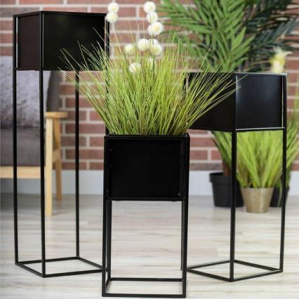 Stalak za cveće 70 x 24 cm, crni