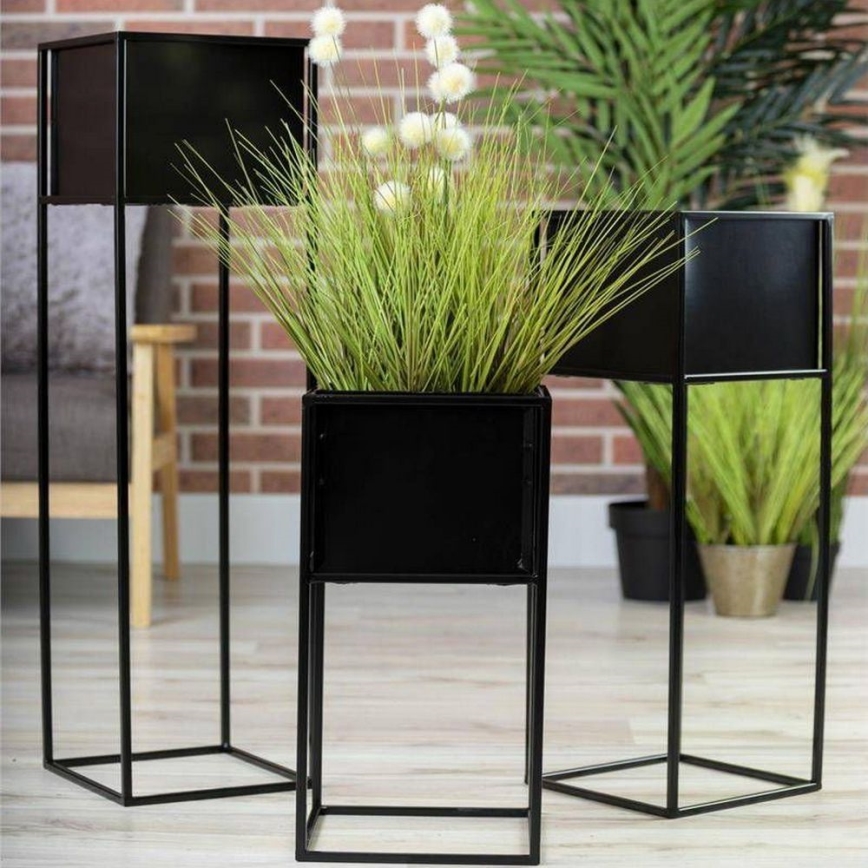 Stalak za cveće 70 x 24 cm, crni