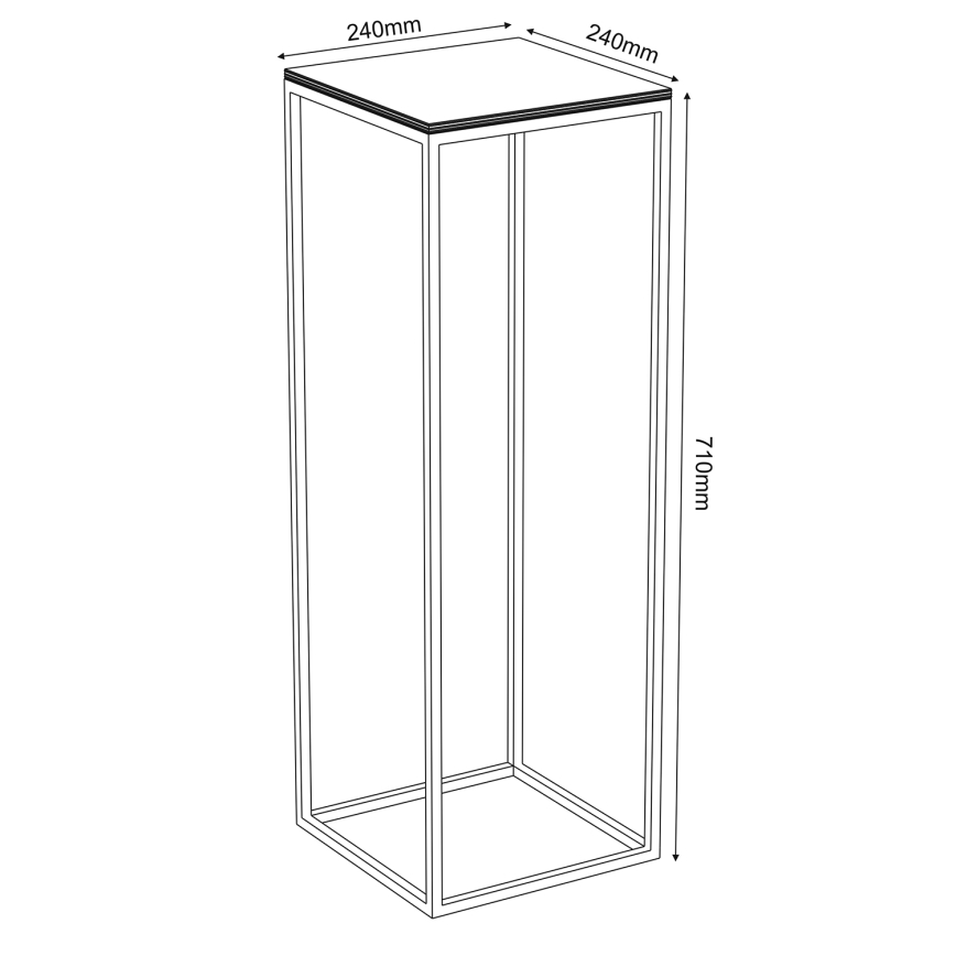 Stalak za cveće 70x24 cm, beo