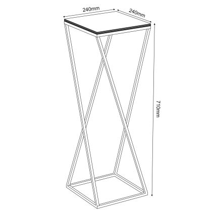 Stalak za cveće 70x24 cm crne boje