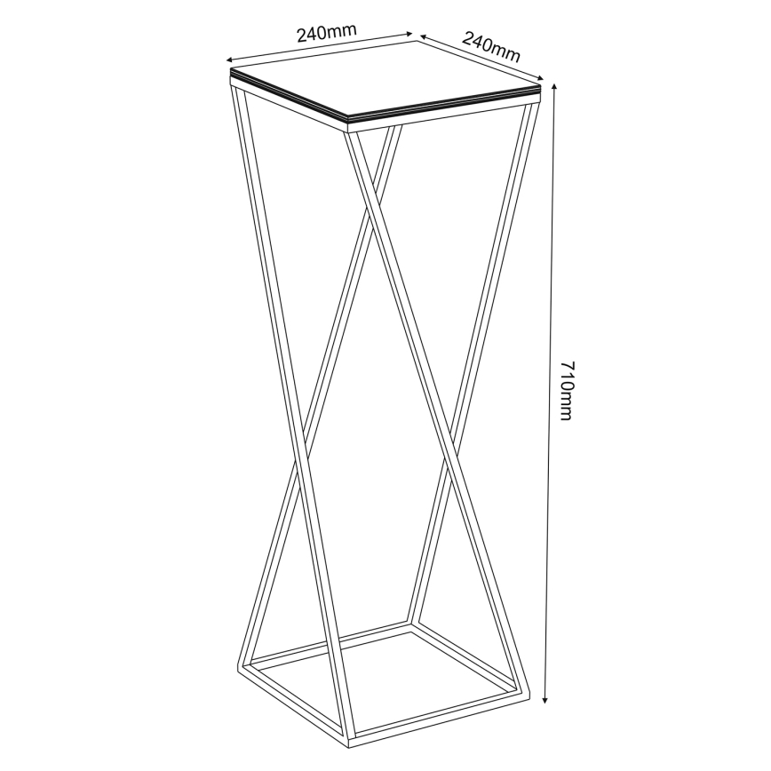 Stalak za cveće 70x24 cm crne boje