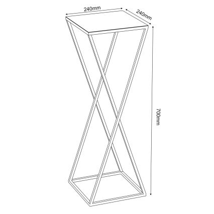 Stalak za cveće 70x24 cm, crni