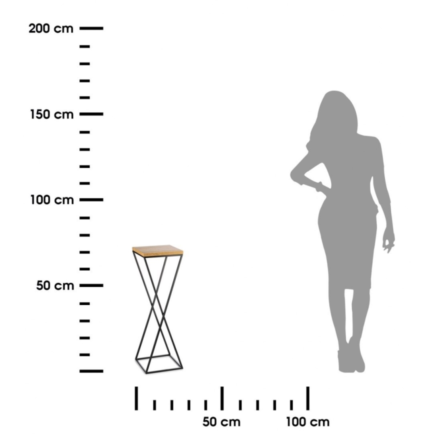 Stalak za cveće 70x24 cm crni/smeđi