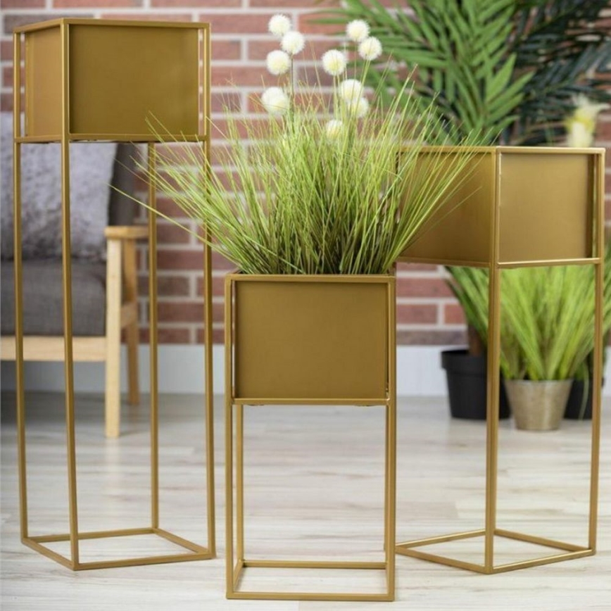 Stalak za cveće 90x24 cm zlatni