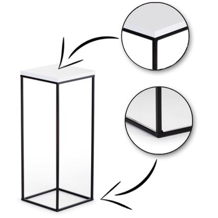 Stalak za cveće BASICLOFT 60x24 crna/bela