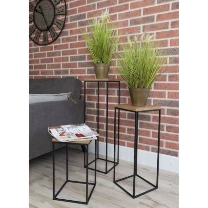 Stalak za cveće BASICLOFT 60x24 crna/smeđa