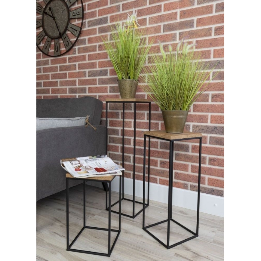 Stalak za cveće BASICLOFT 60x24 crna/smeđa