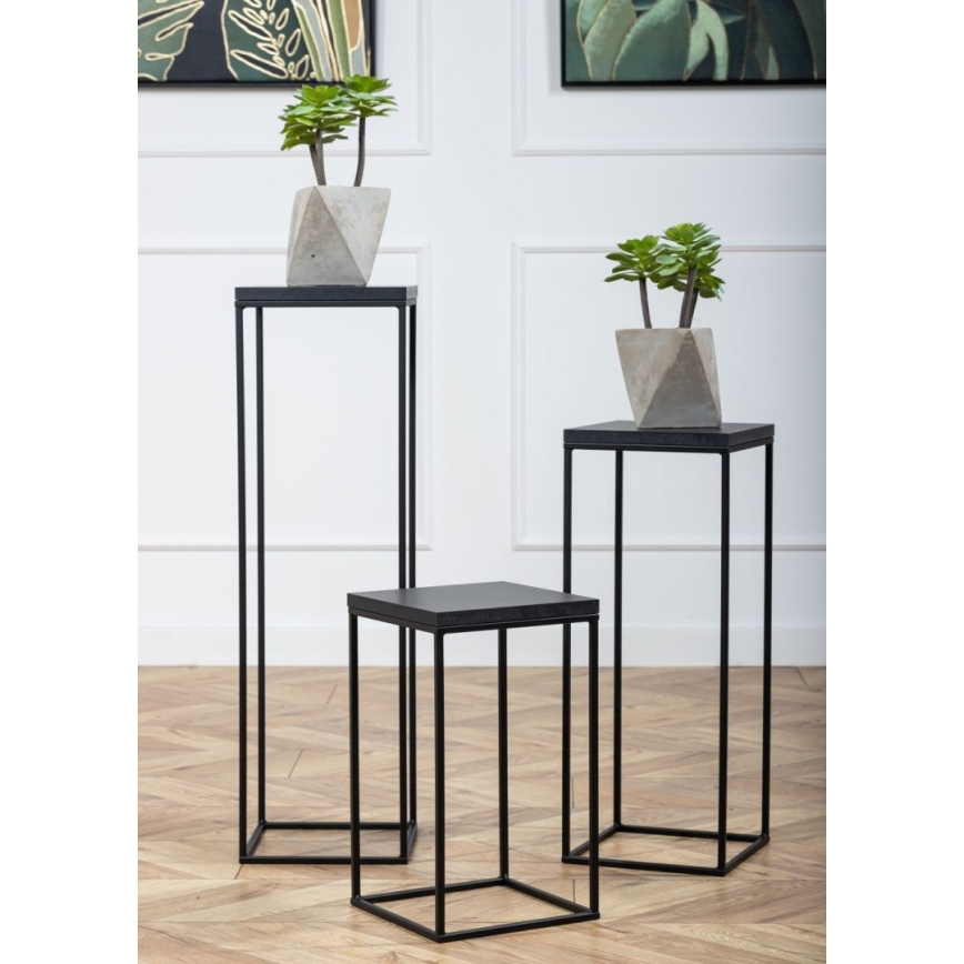 Stalak za cveće BASICLOFT 80x24 crni