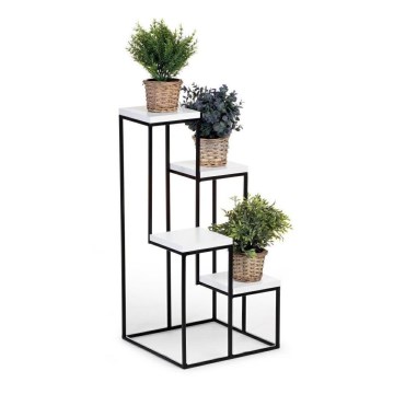 Stalak za cveće KASKADA 70x34 crna/bela