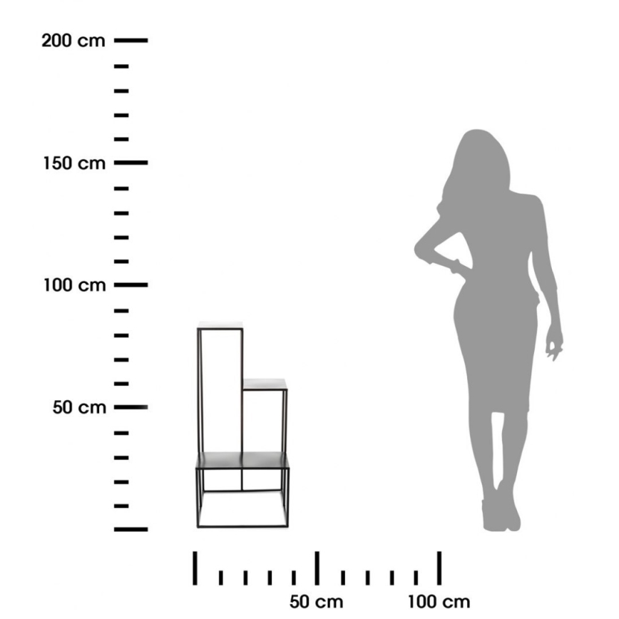 Stalak za cveće KASKADA 85 x 40 cm, crni