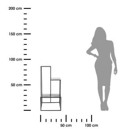 Stalak za cveće KASKADA 85x40 cm crni