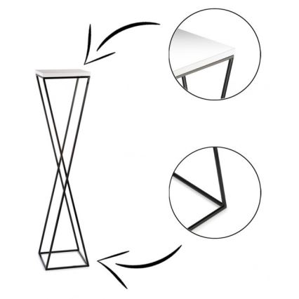 Stalak za cveće LOFT 100x24 cm crna/bela