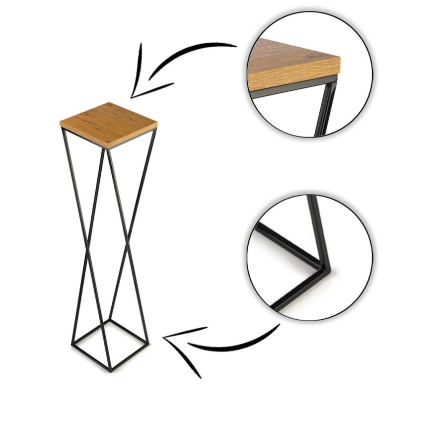 Stalak za cveće LOFT 100x24 cm crna/smeđa