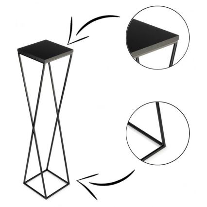 Stalak za cveće LOFT 100x24 cm crni