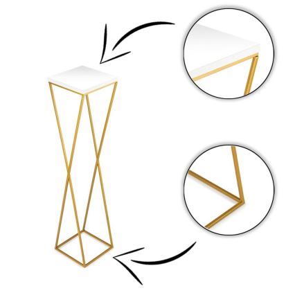 Stalak za cveće LOFT 100x24 cm zlatna/bela