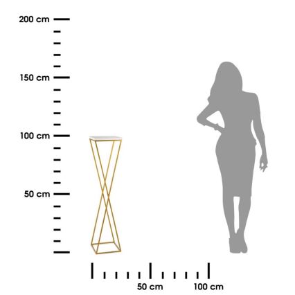 Stalak za cveće LOFT 100x24 cm zlatna/bela