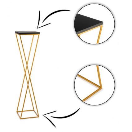 Stalak za cveće LOFT 100x24 cm zlatna/crna