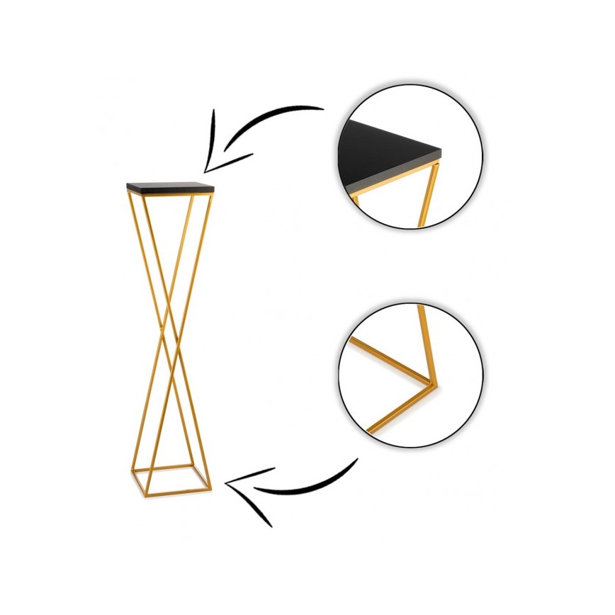 Stalak za cveće LOFT 100x24 cm zlatna/crna